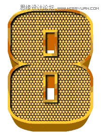 Photoshop制作海报中的黄金立体字教程