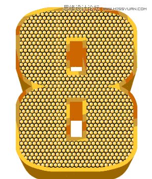 Photoshop制作海报中的黄金立体字教程