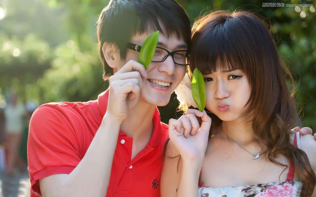 Photoshop调出可爱情侣照片唯美通透肤色