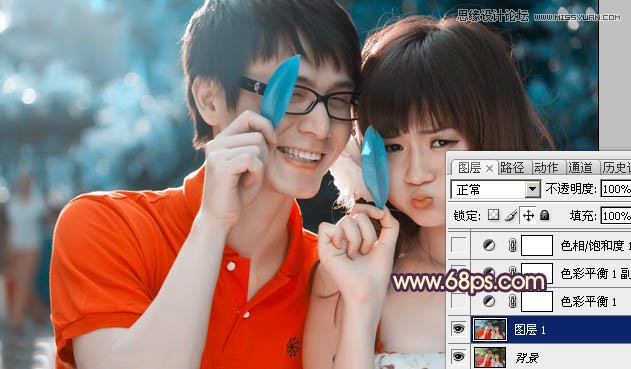 Photoshop调出可爱情侣照片唯美通透肤色