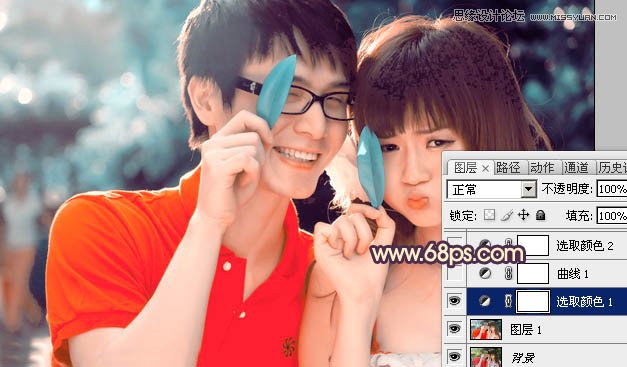 Photoshop调出可爱情侣照片唯美通透肤色