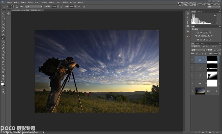 Photoshop使用调整层修复平淡乏味的风景照片