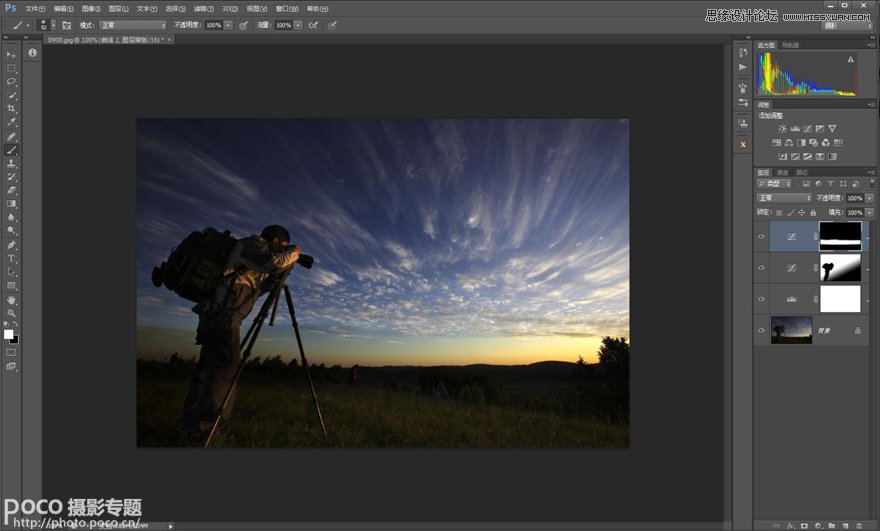 Photoshop使用调整层修复平淡乏味的风景照片