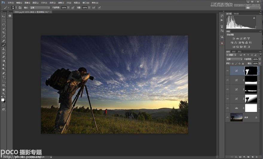 Photoshop使用调整层修复平淡乏味的风景照片