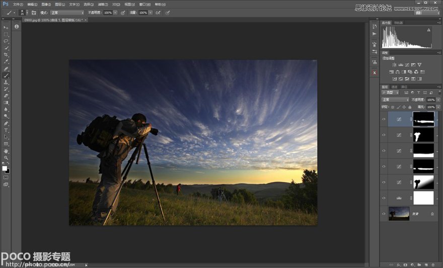 Photoshop使用调整层修复平淡乏味的风景照片
