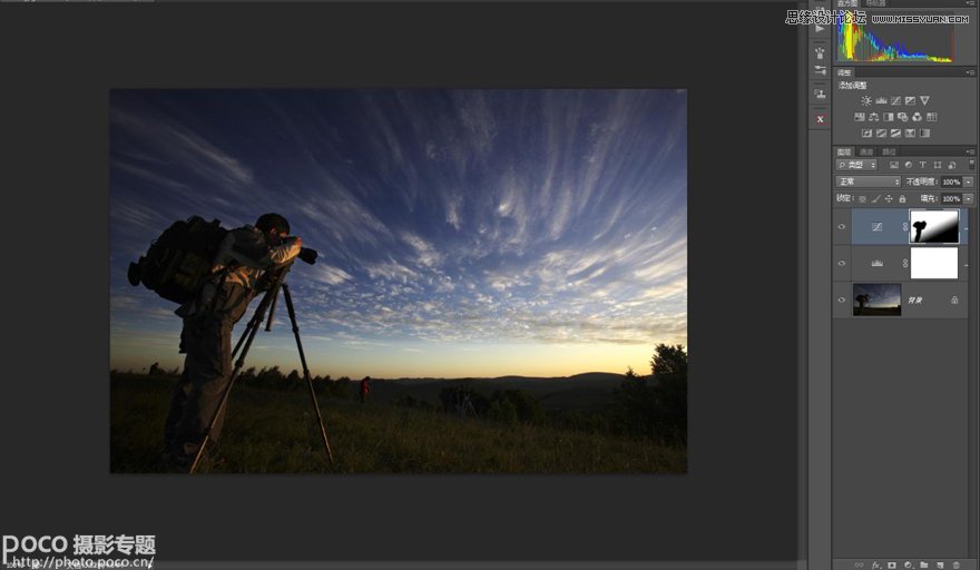 Photoshop使用调整层修复平淡乏味的风景照片