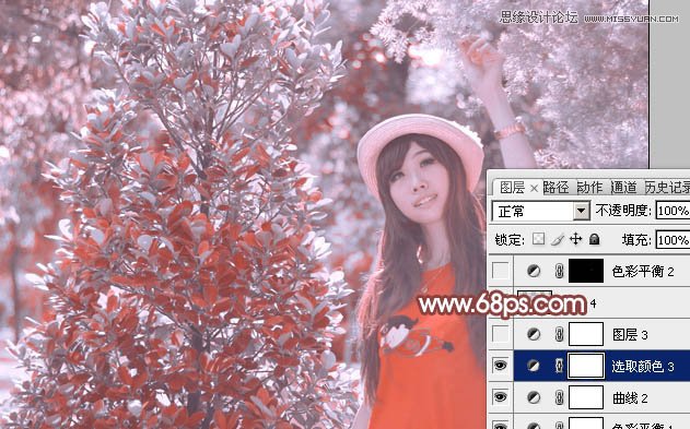 Photoshop调出女孩照片另类的淡红色调