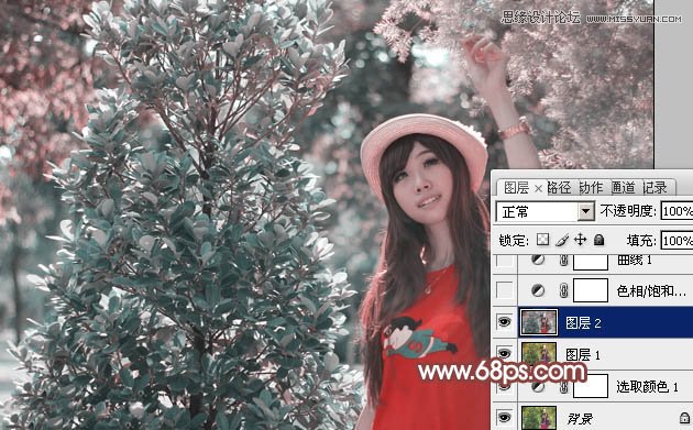 Photoshop调出女孩照片另类的淡红色调