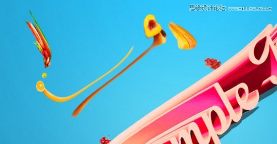 Photoshop轻松设计3D水果效果艺术字教程