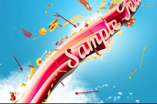 Photoshop轻松设计3D水果效果艺术字教程