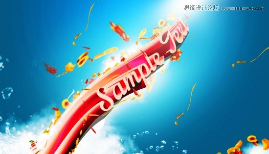 Photoshop轻松设计3D水果效果艺术字教程