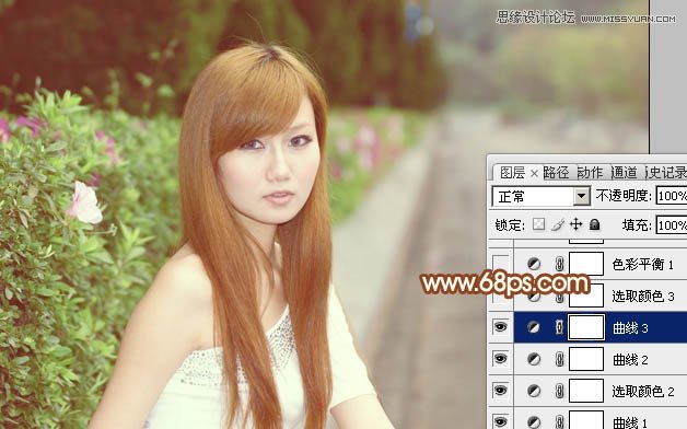 Photoshop调出路边美女朦胧柔美效果