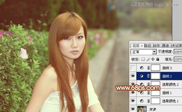 Photoshop调出路边美女朦胧柔美效果