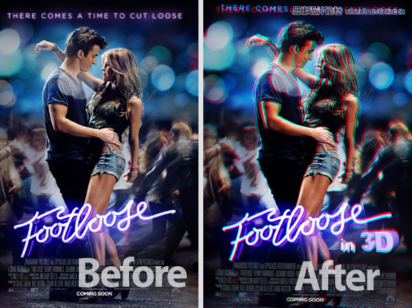Photoshop制作重影效果的3D电影海报