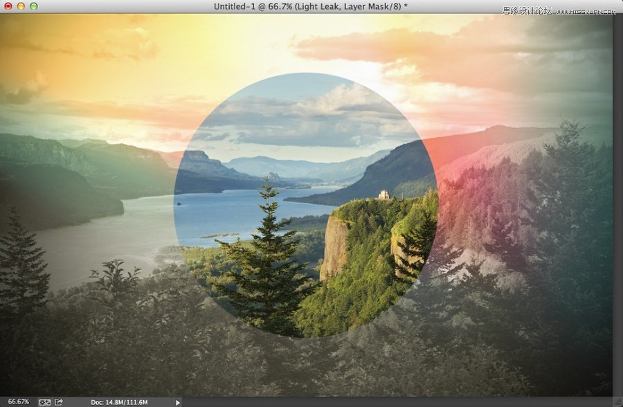 Photoshop制作绚丽光线效果的风景大图
