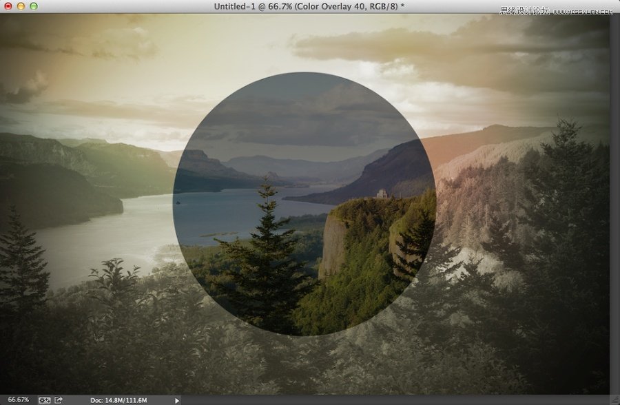 Photoshop制作绚丽光线效果的风景大图