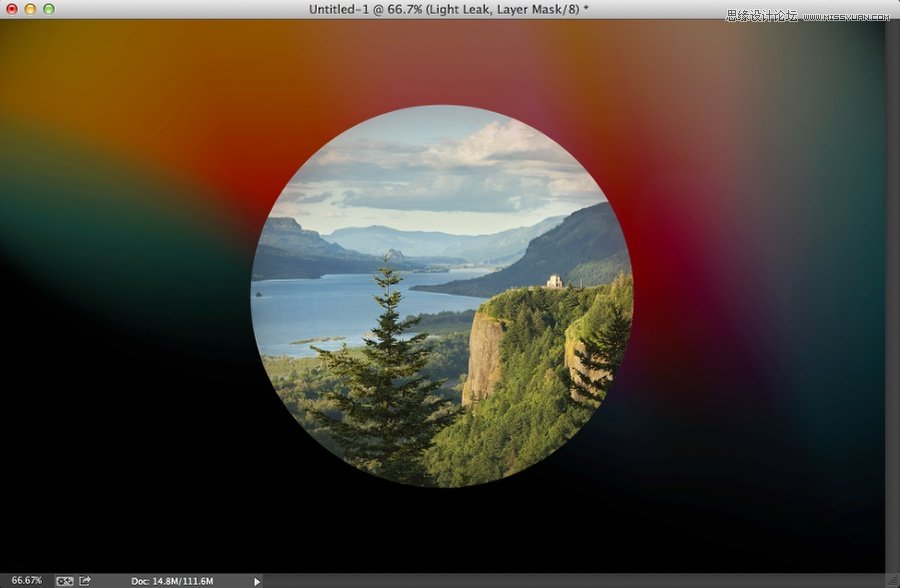 Photoshop制作绚丽光线效果的风景大图
