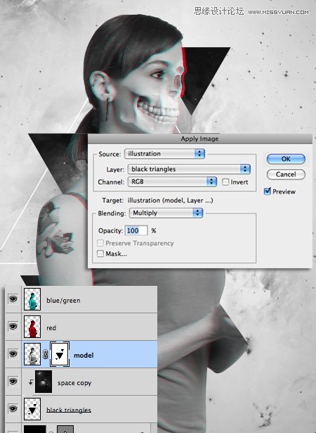 Photoshop合成时尚立体效果的个性海报