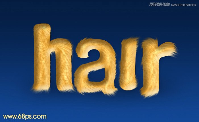 Photoshop制作可爱立体效果的毛发字