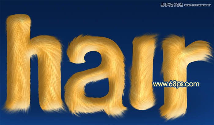 Photoshop制作可爱立体效果的毛发字