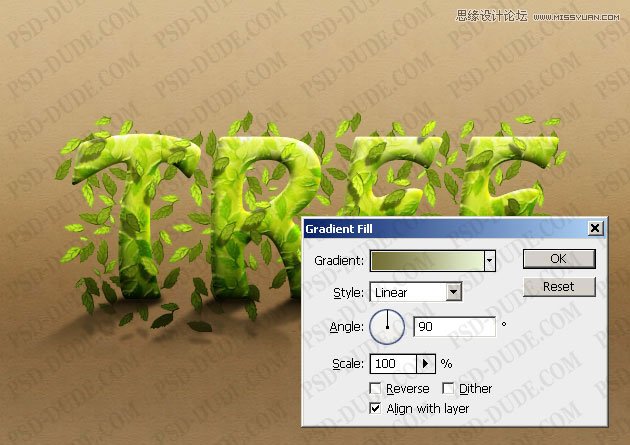 Photoshop制作超酷的树藤装饰立体字教程