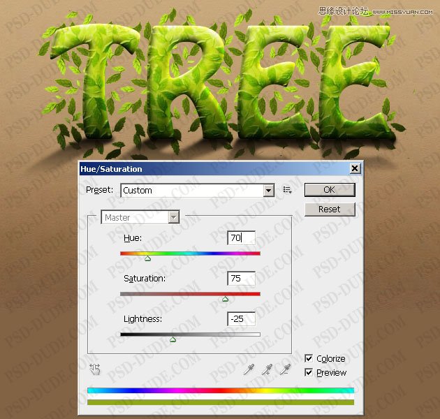 Photoshop制作超酷的树藤装饰立体字教程