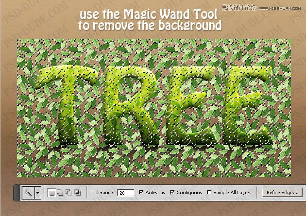 Photoshop制作超酷的树藤装饰立体字教程