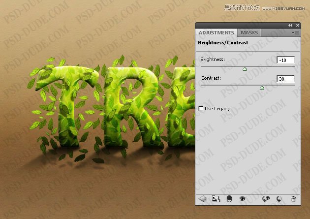 Photoshop制作超酷的树藤装饰立体字教程