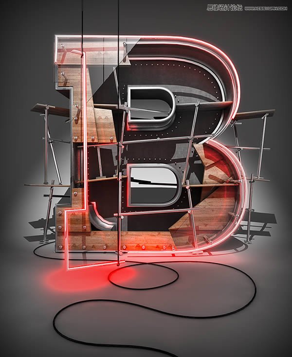 Photoshop结合C4D制作三维立体艺术字