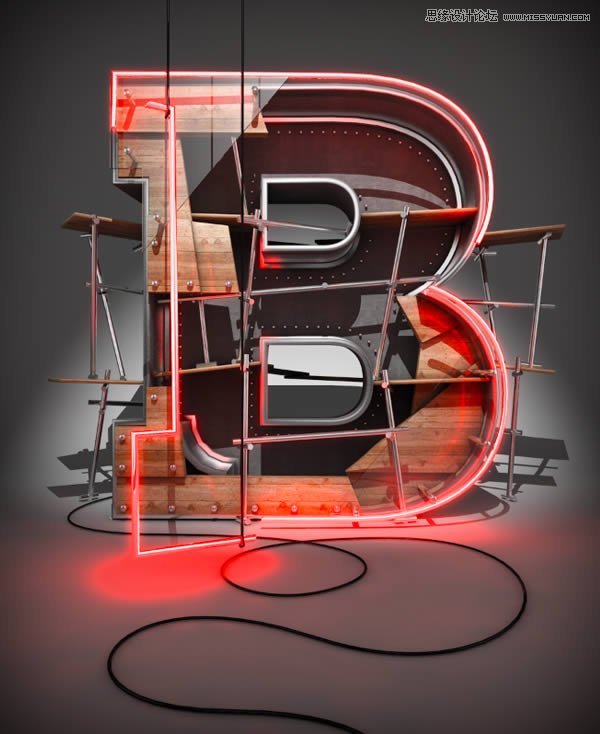 Photoshop结合C4D制作三维立体艺术字