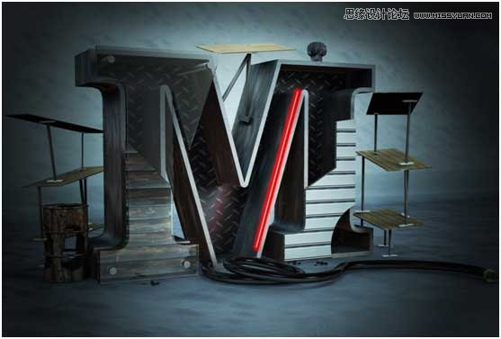 Photoshop结合C4D制作三维立体艺术字