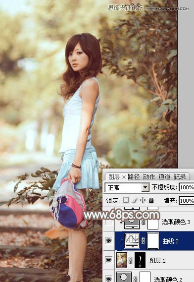 Photoshop调出果子美女照片淡淡的黄色调