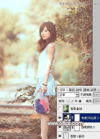 Photoshop调出果子美女照片淡淡的黄色调