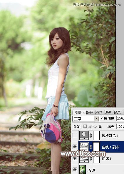 Photoshop调出果子美女照片淡淡的黄色调