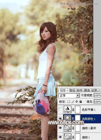 Photoshop调出果子美女照片淡淡的黄色调