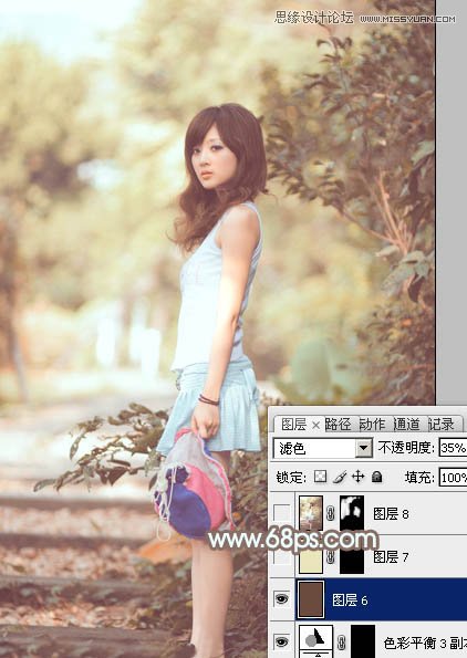 Photoshop调出果子美女照片淡淡的黄色调