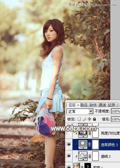 Photoshop调出果子美女照片淡淡的黄色调