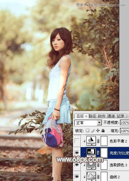 Photoshop调出果子美女照片淡淡的黄色调