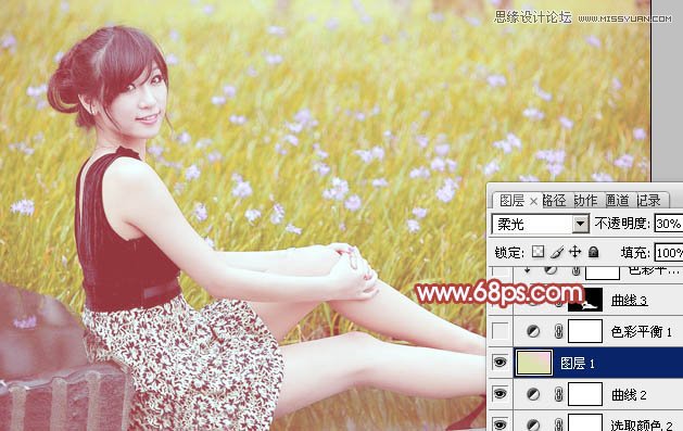 Photoshop调出美女照片柔柔的淡黄色调