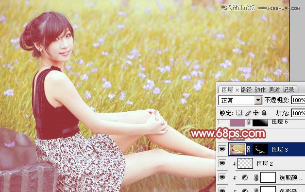 Photoshop调出美女照片柔柔的淡黄色调