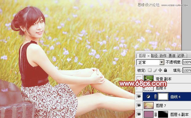 Photoshop调出美女照片柔柔的淡黄色调