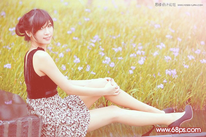 Photoshop调出美女照片柔柔的淡黄色调