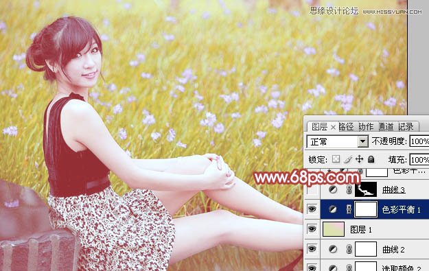 Photoshop调出美女照片柔柔的淡黄色调