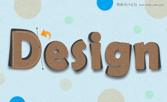 Photoshop制作可爱的纺织面料文字特效