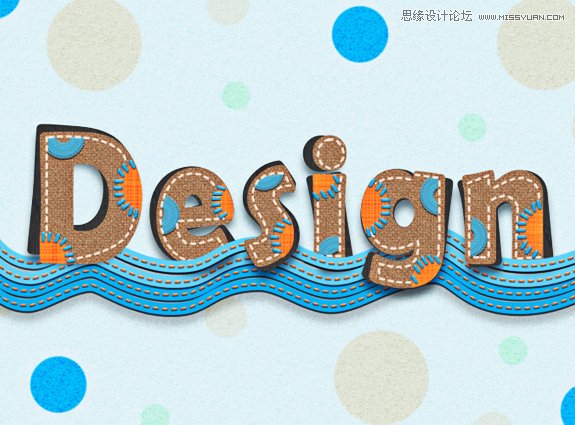 Photoshop制作可爱的纺织面料文字特效