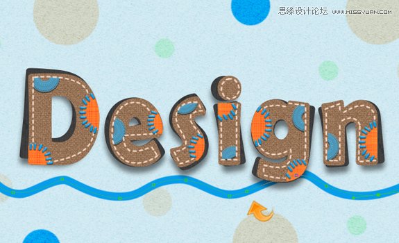 Photoshop制作可爱的纺织面料文字特效