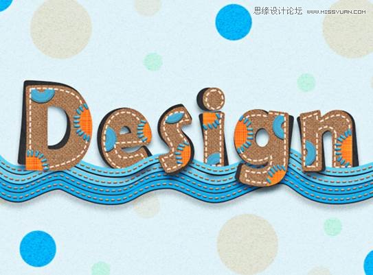 Photoshop制作可爱的纺织面料文字特效