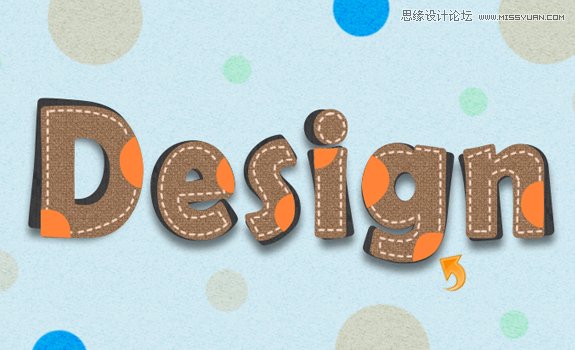 Photoshop制作可爱的纺织面料文字特效