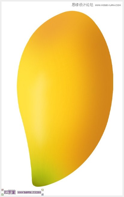 Photoshop鼠绘可口的金色芒果教程