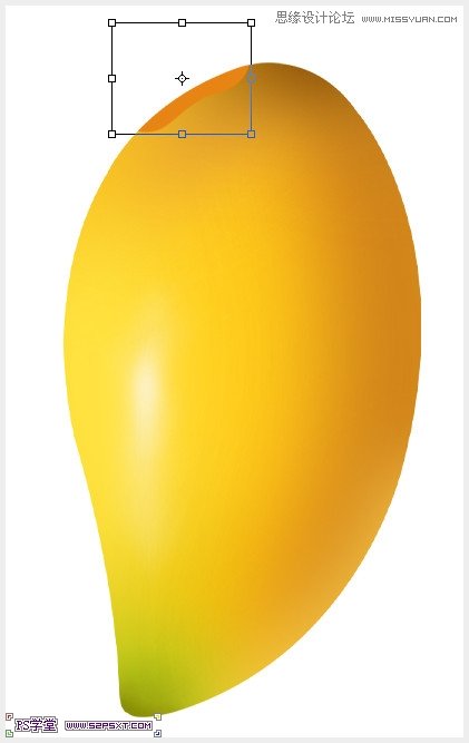 Photoshop鼠绘可口的金色芒果教程